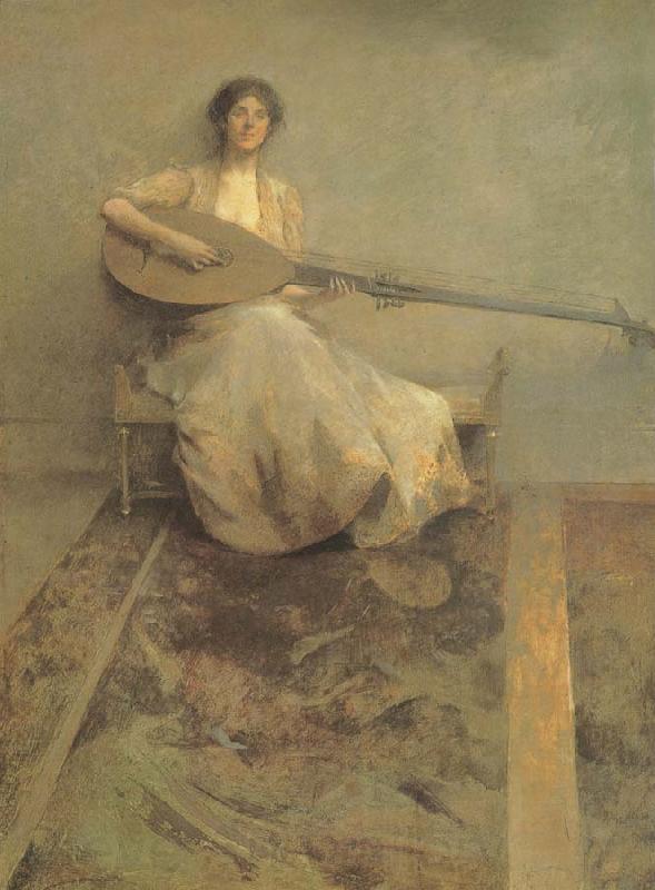 Thomas Wilmer Dewing Girl with Lute Germany oil painting art